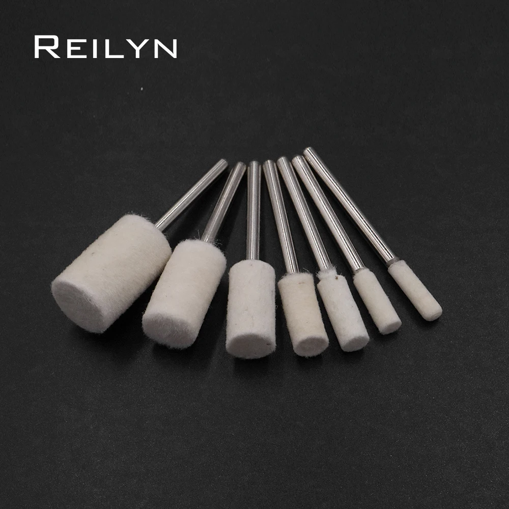 10pcs wool polishing wheel 3/4/5/6/8/10/12mm bits artificial-wool mops for dremel rotary tools | Инструменты