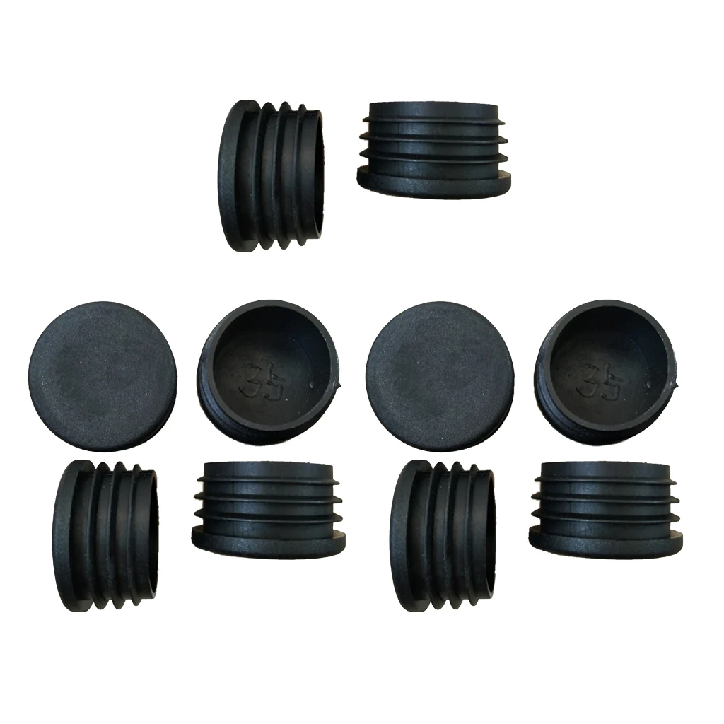 

10Pcs Black Plastic Furniture Leg Plug Blanking End Cap Bung For Round Pipe Tube Drop Ship Support