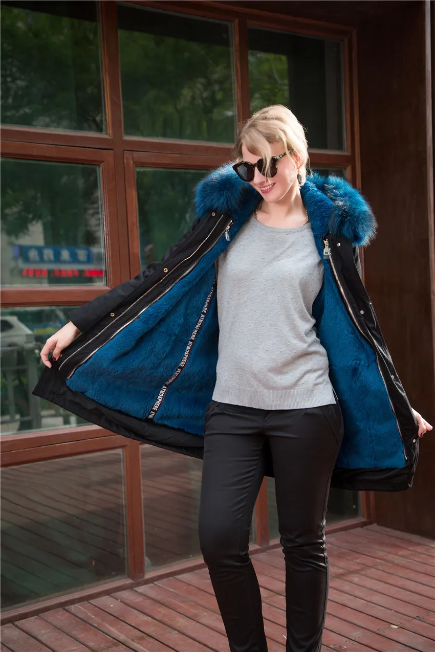2018 Новый На зимнем меху пальто лисий мех Для женщин Обувь на теплом меху пальто утепленная куртка-парка натуральным лисьим меховой