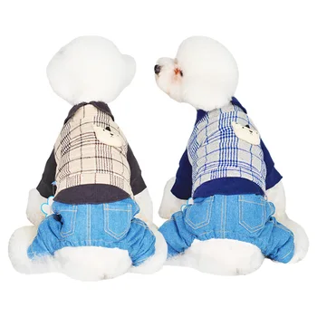 

Plaid Blue Brown Colors Four Feet Xs-xl Sizes 2020 Pet Dog Clothes Brushed and Thick Plaid Double Layer Cotton Roupa Cachorro