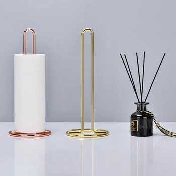 

Rose Gold Toilet Paper Holder Diversified Paper Towel Holder Roll Dispenser Stand Kitchen Countertop & Dining Room Table Gold
