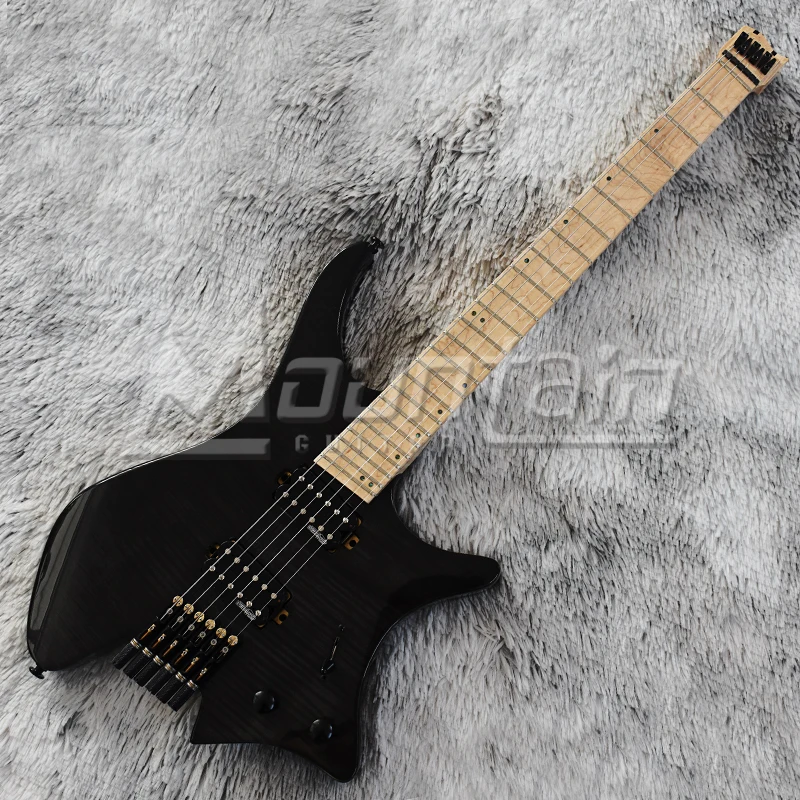 6弦 扇品 透明黑 虎纹02