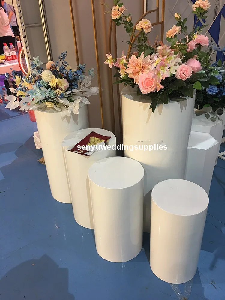Different Size )wedding White Round Acrylic Plinth Acrylic Display