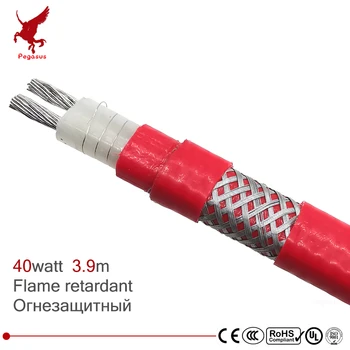 

40w 9mm 3.9m Long service life Flame retardant water pipe road roof Silicone rubber PTFE Insulation thaw heating cable heat band