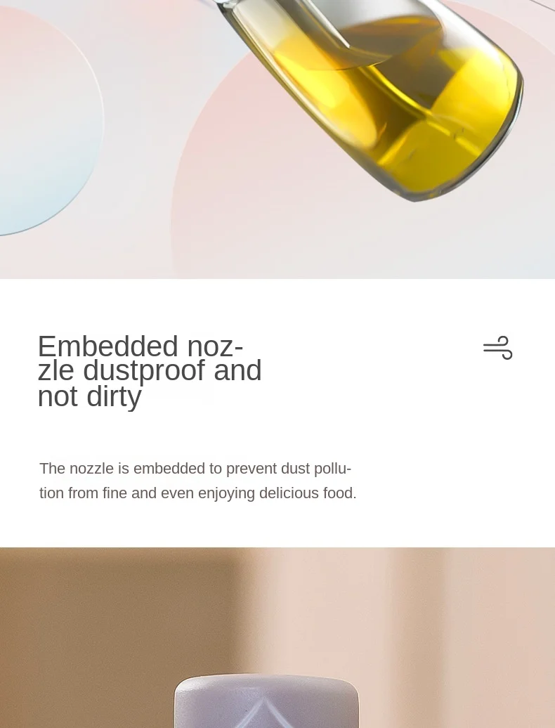 Push-Type Fuel Injector Seasoning Bottle Dust-Proof and Oil-Control Large-Caliber Barbecue Sprayer Olive Oil Spray Bottle