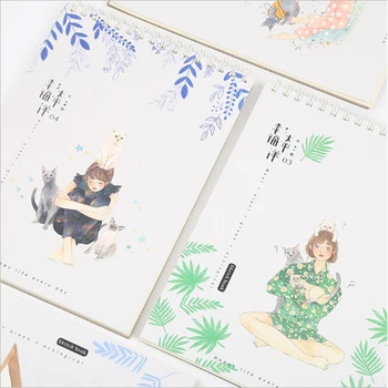 

A4 Coiling Sketchbook Diary Drawing Painting Graffiti Random Cover Blank Paper Notebook Memo Pad School Office Pads Stationery