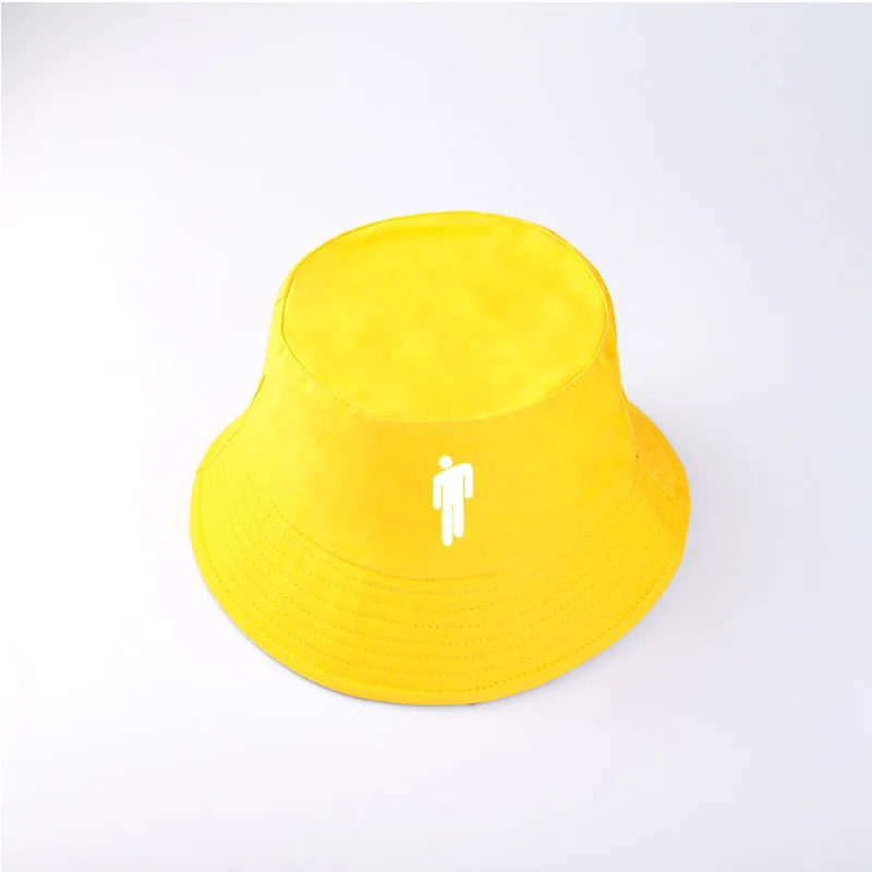 YellowWhite Новинка, черная, желтая, Billie Eilish Кепка, повседневная, Панама, шляпа для фанатов, хип-хоп кепка, корейская мода, женская панама, рыбацкая Кепка, плоская кепка - Цвет: YellowWhite