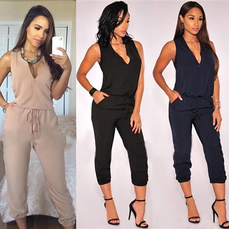 Mono Sexy sin mangas para mujer, mono largo, pantalones negros a la moda, mono de una pieza para mujer 2021