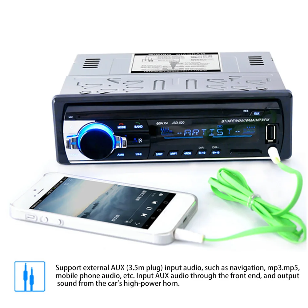 Автомобильная электроника Bluetooth 2,0 Беспроводная Автомобильная стерео радио MP3 медиаплеер u-диск громкий динамик аудио магнитола фм модулятор