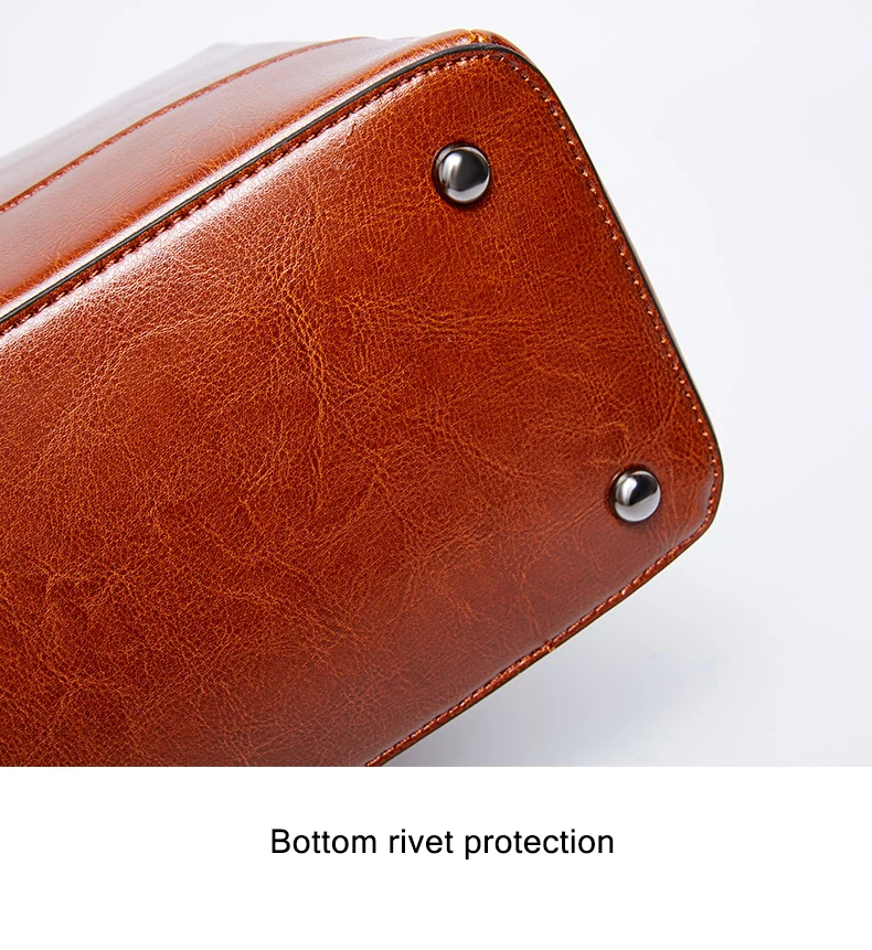 Genuine Leather Vintage Brown Women Handbag Messenger Shoulder Bags Daily Casual Tote High Quality Black Bag Purse
