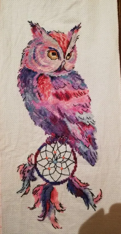 Cross Stitch Kit Cross Stitch Tools Dream catcher and owl cross stitch package animal 18ct 14ct 11ct cloth cotton thread embroidery DIY handmade needlework