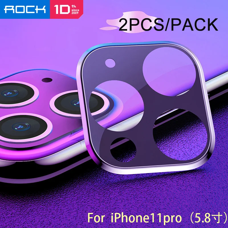 ROCK 2 шт./лот, титановый сплав, полная задняя крышка объектива камеры, Защитная пленка для экрана, 3D закаленное стекло для iPhone 11 Pro Max - Цвет: For iPhone 11 Pro