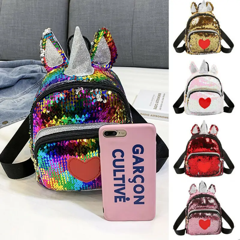  Shining Rainbow Unicorn Kids School Bags For Girls Soft Plush Kids Bag Kindergarten Toddler Childre - 4000036161030