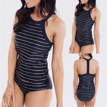 

Sexy Lingerie Set Bikinis Set Women Fashion Camisole Bikini Split Striped Open Back Swimwear Push-Up Beach Bikini #4n13