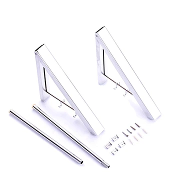 

Wall Mounted Solid Aluminium Double Clothes Drying Hanger Foldable Laundry Rack Bathroom Balcony Clothes Hanger Anti-Rust