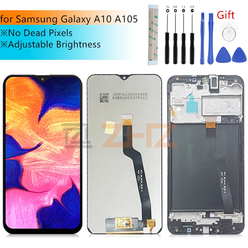 Cena Do ekranu dotykowego Samsung Galaxy A10 A105 A105F SM A105F 2019 lcd Digitizer montaż z ramą wymiana części naprawczych