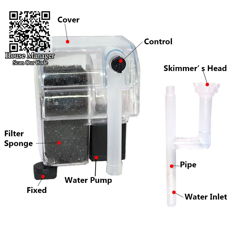 Bomba de filtro de acuario externa para colgar en el tanque de