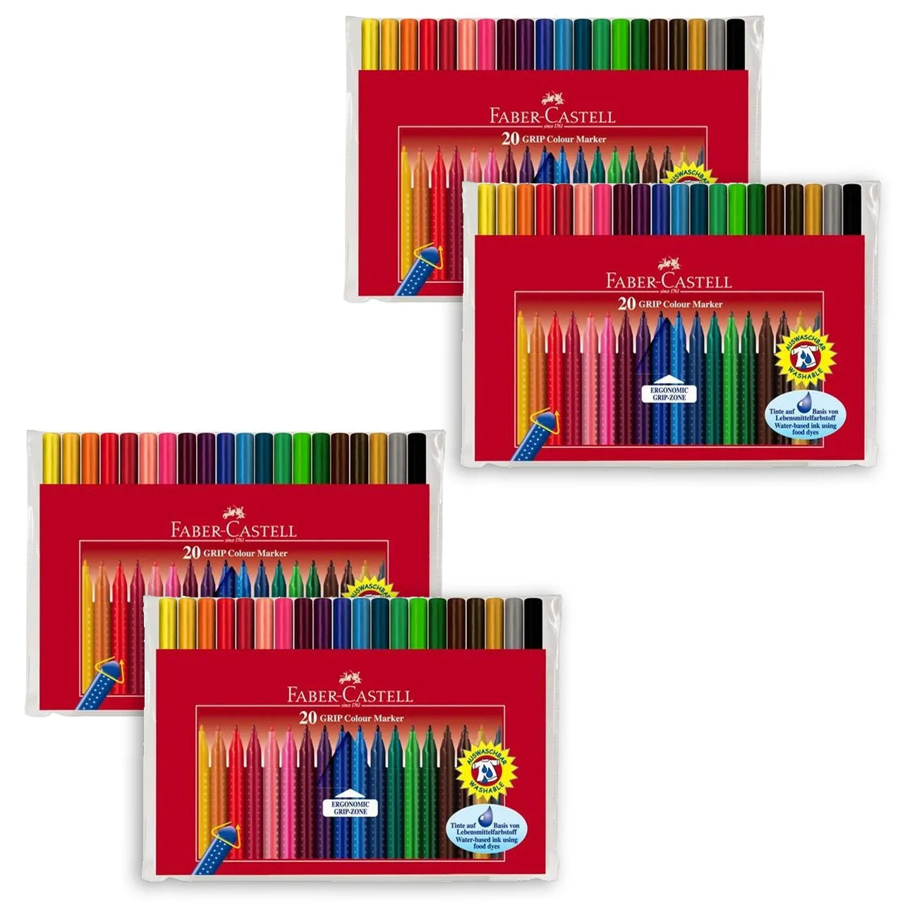 Ensemble de marqueurs de couleur faber-castell grip, 20 pièces dans un étui,  2 pièces Ensemble de marqueurs pour artistes, ensemble de crayons à dessin,  cadeau de la saint-valentin - AliExpress