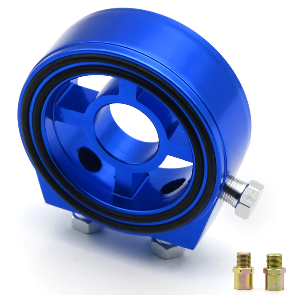 DepoTuning M20X1.5 3/4-16 1/8 NPT алюминиевый гоночный масляный манометр Масляный фильтр Сэндвич-адаптер масляный датчик кулер адаптер - Цвет: Blue