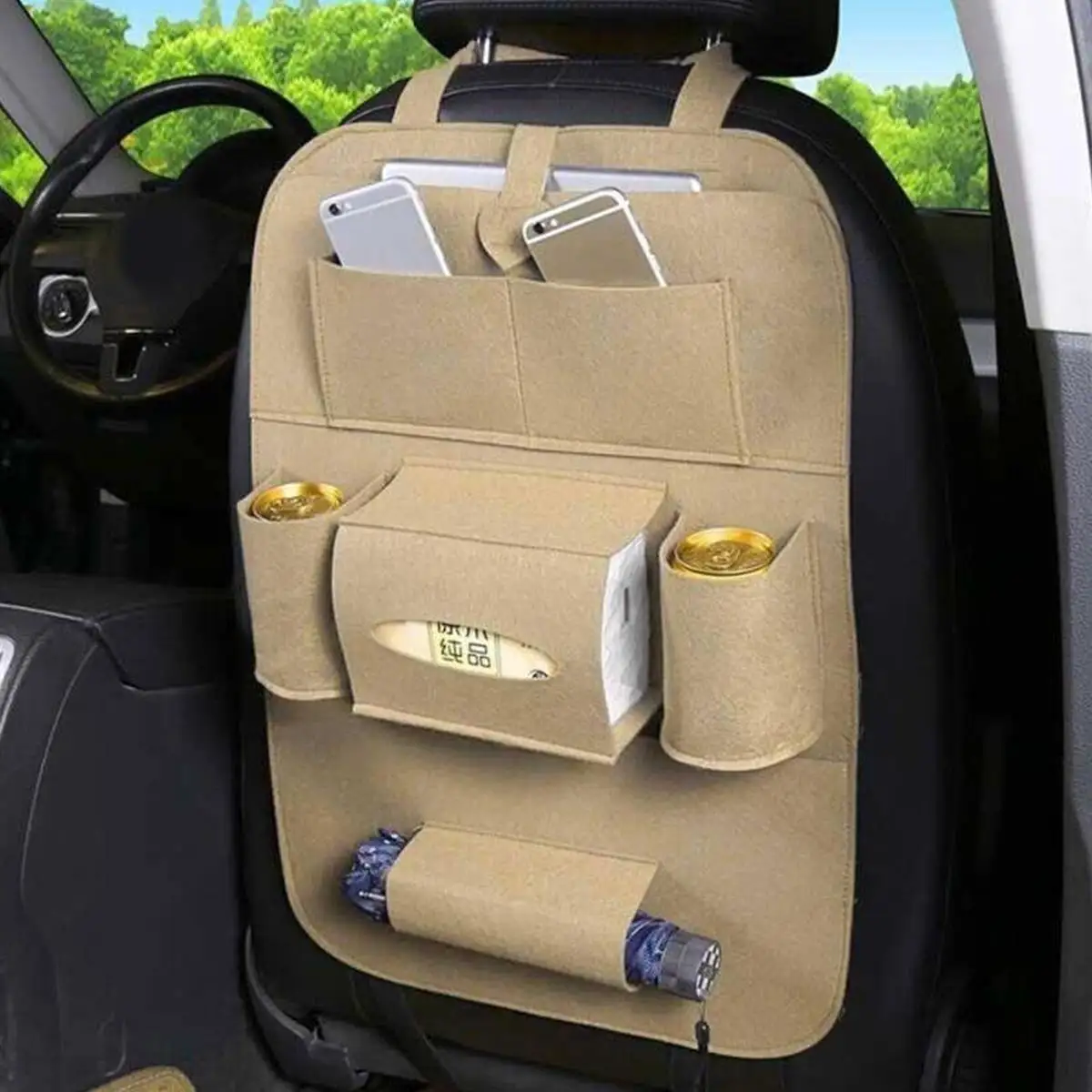 Органайзер для хранения на заднем сиденье автомобиля, сумка, складной настольный лоток, автомобильные аксессуары