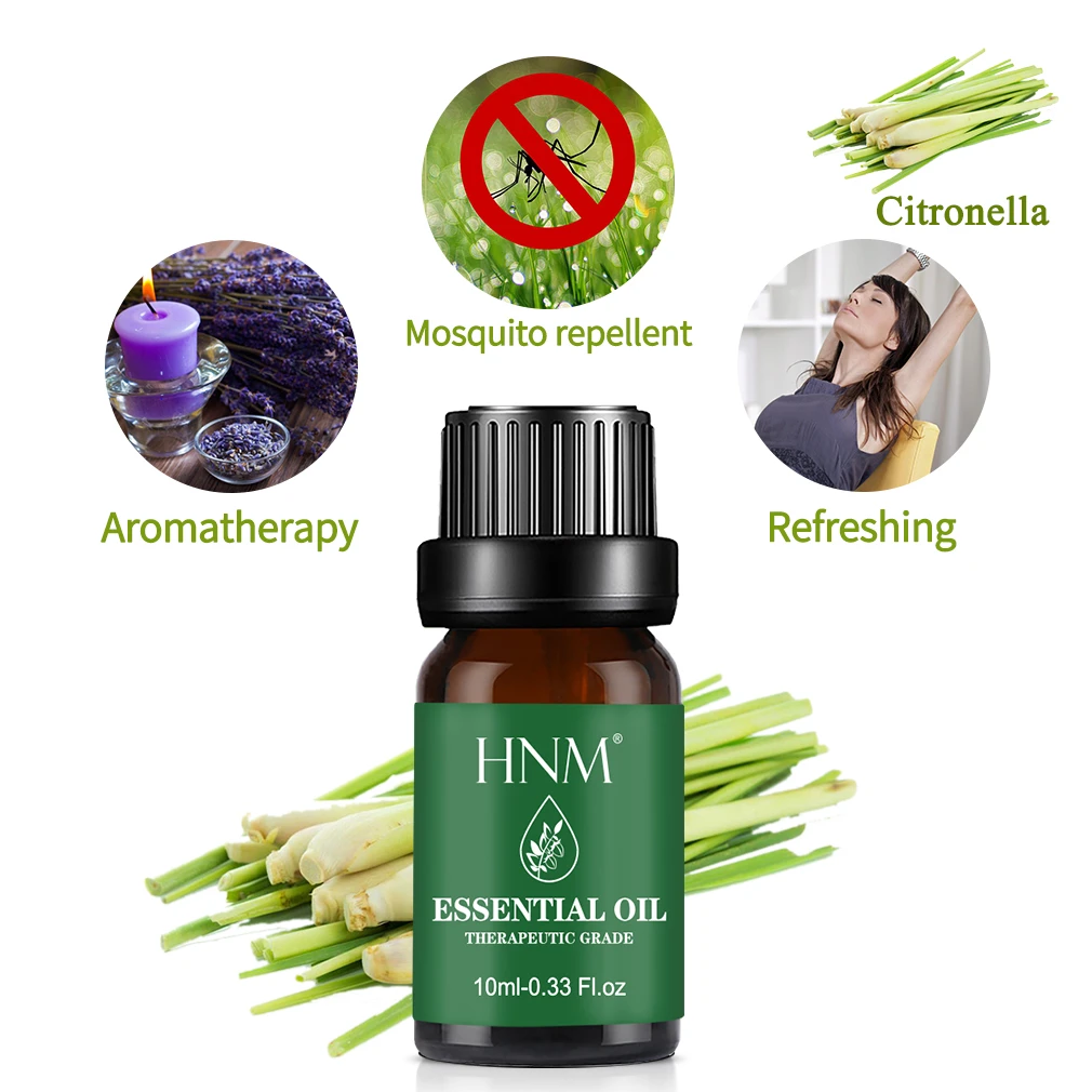 HNM 10ML huiles essentielles végétales pures aromathérapie diffuseur anti  moustiques citronnelle vanille citronnelle Eucalyptus camphre huile |  AliExpress