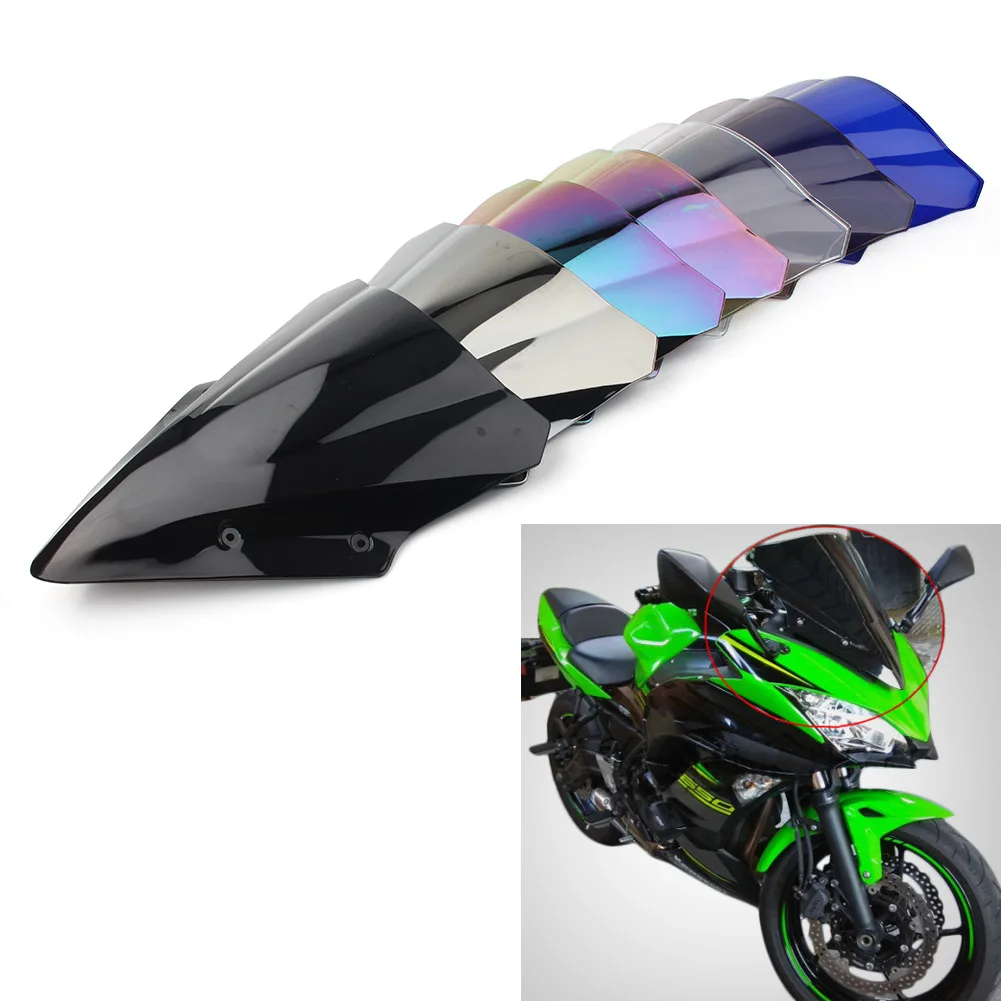 Ветровое стекло для мотоцикла Kawasaki Ninja 650 EX650 ER6F 2017 2018 2019 двойное пузырьковое из