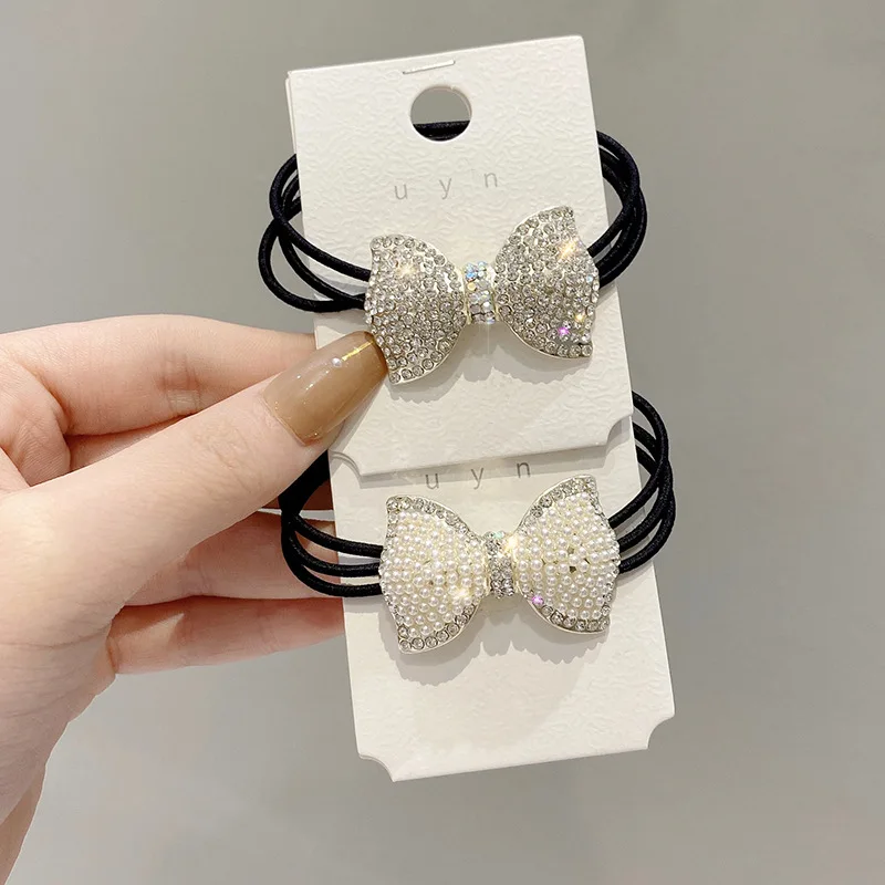 Fashion Rhinestone Hair Bands Hair Scrunchies Women Elastic Hair Bands Ties Rope Bands Ponytail Bands Hair Accessories