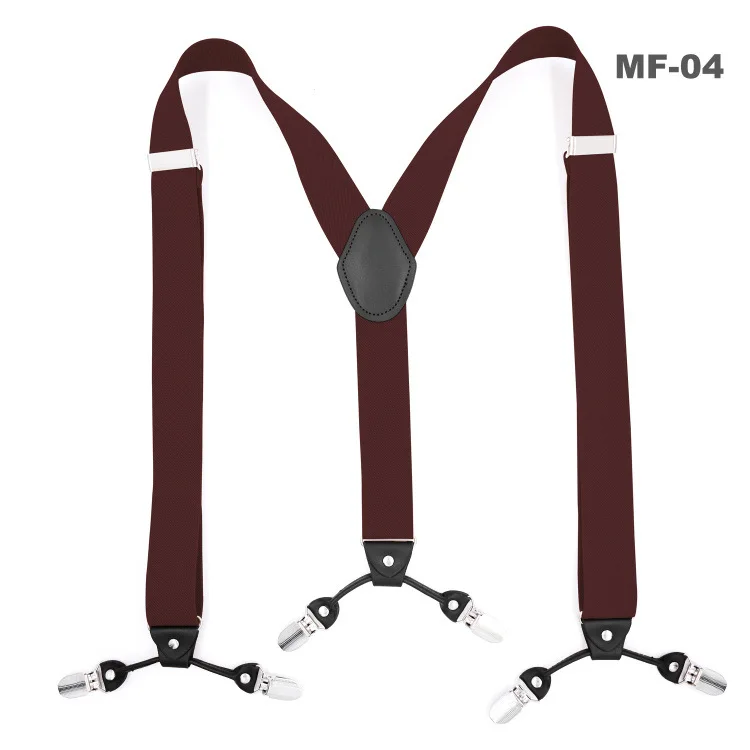 3.5cm Suspenders Для мужчин и женщин, 6 зажимов, рубашка для отдыха, 3,5 см, штаны, брюки с клипсой на Y-Back, подтяжки из искусственной кожи, эластичный сплав, металлическая головка, регулируемые подтяжки - Цвет: 3.5cm Suspenders
