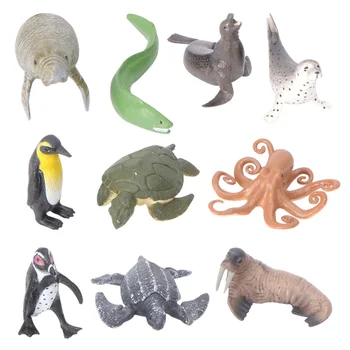 

1 Set 10pcs Mini Marine Animal Model Toy Simualtion Animal Toys Solid Static Toy
