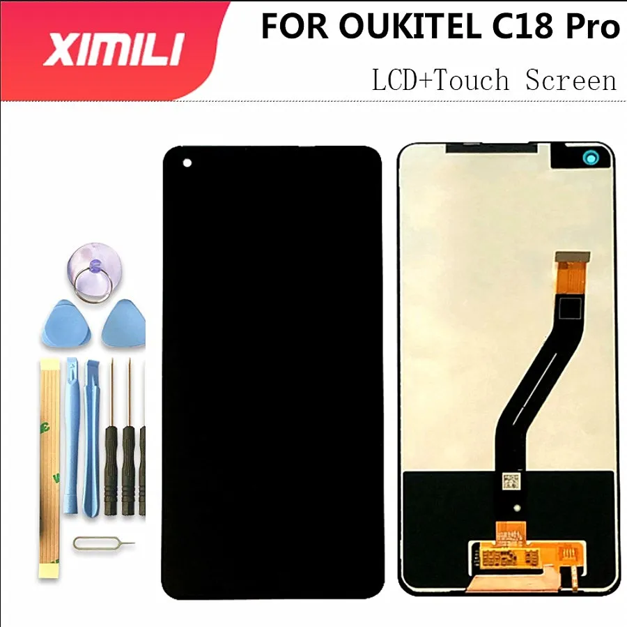 Фото ЖК-дисплей 6,55 дюймов OUKITEL C18 Pro + сенсорный экран, 100% оригинальный протестированный ЖК-дигитайзер, замена стеклянной панели для OUKITELC18 Pro №1