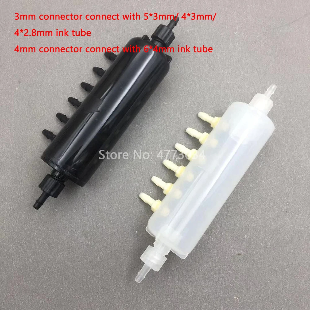 

4 шт. Запчасти для струйных принтеров белое, черное, циркуляции чернил сплиттер циркуляции чернил бутылка буфера 6 отверстий для XP600 4720 5113 головка