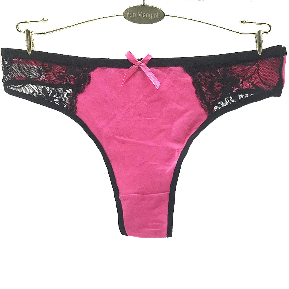 women's patchwork mesh lace g-string underwear thin cozy sexy thong panties intimate breathable briefs ladies bow underpants