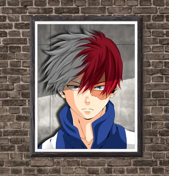 

Shouto My Hero Academia Anime Theme Colorful Picture Canvas Artwork Poster Prints 8 X 10 Inches,Ready To Hang