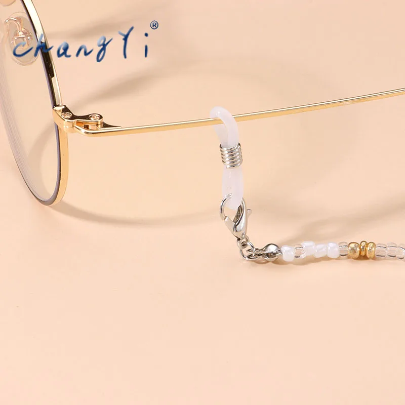 Changyi Bohemia 2021 Trend Beads Glasses Hanging Chain Sunglasses Lady Pearl Mask Chain Fashion Jewelry Nonslip Metal Chain