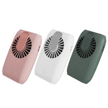

Usb Fan 2-in-1 Mini Electric Fan Portacle Mobile Power Hanging Waist Neck Lazy