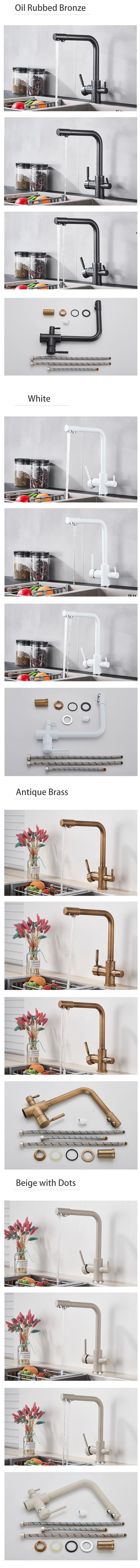 Description Picture 4 of itemPurification Kitchen Sink Faucet Pure Drinking Water Filter Faucet Deck Mounted Brass Right Angle Cold Hot Water Mixer Tap