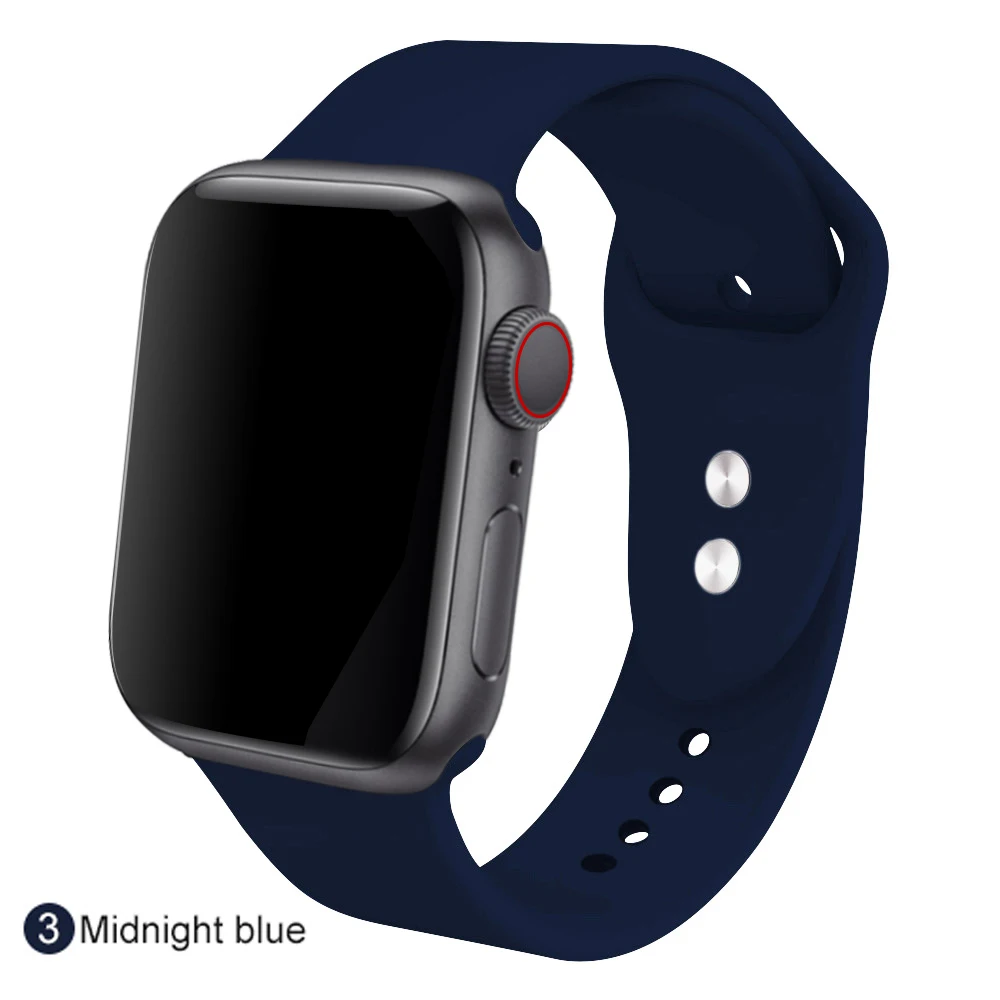 Мягкий силиконовый сменный спортивный ремешок для 38 мм Apple Watch Series1 2 3 4 5 42 мм ремешок для наручных браслетов для iWatch Sports Edition - Цвет ремешка: Midnight blue