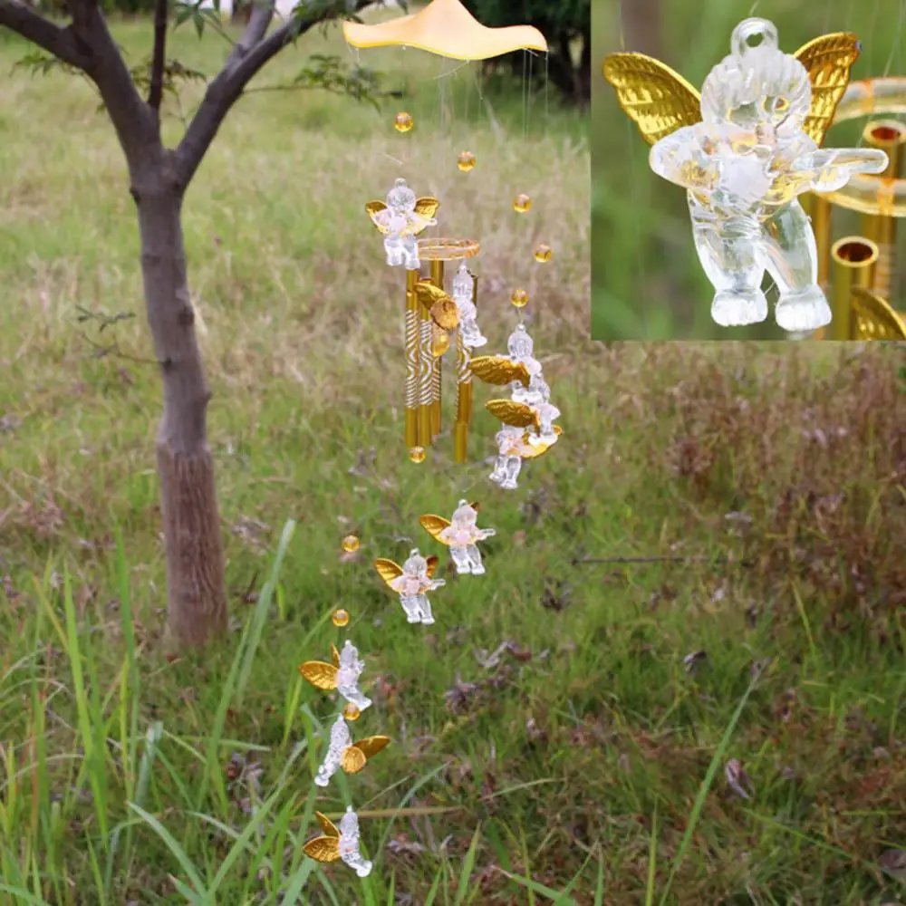 Love Angel Wind Chimes Antique Resonant Hanging Windchime 5 Tube Wind Chimes Bell Outdoor Garden Yard Decoration House Warm Gift