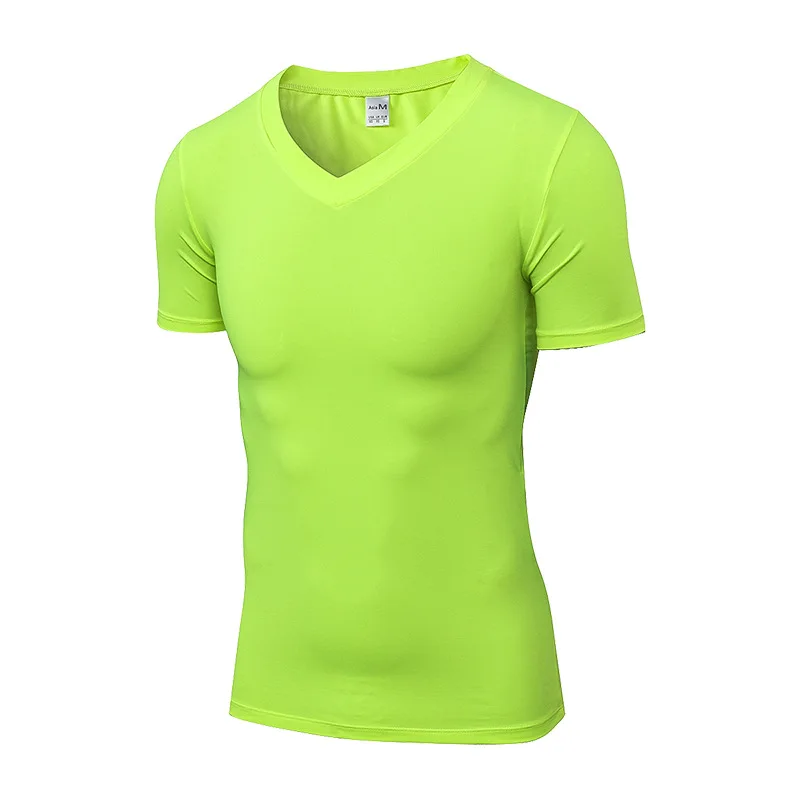 Быстросохнущая Мужская футболка для бега спортивные топы Футболка спортивная Фитнес-одежда Рашгард теннис баскетбол Джерси Спортивная одежда для тренировок - Цвет: Зеленый
