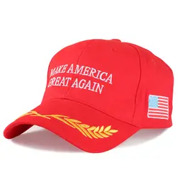 Сделать Америку большой снова шляпа пшеницы шипы шапка с вышивкой кепки для мужчин и женщин хлопок Регулируемая бейсбольная Кепка Gorras Para