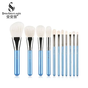 

shoushoulang/shoushoulang White Wind Chime 11 Cosmetic Brush Set Makeup Tool Full Set Send Makeup Brush Barrel