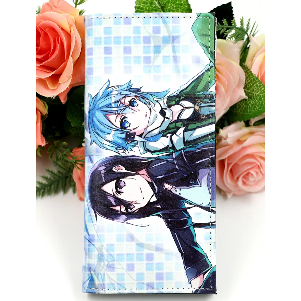 

Sword Art Online SAO Аниме Длинный кошелек Kirigaya Kazuto и Asada Shino держатель для карт кошелек