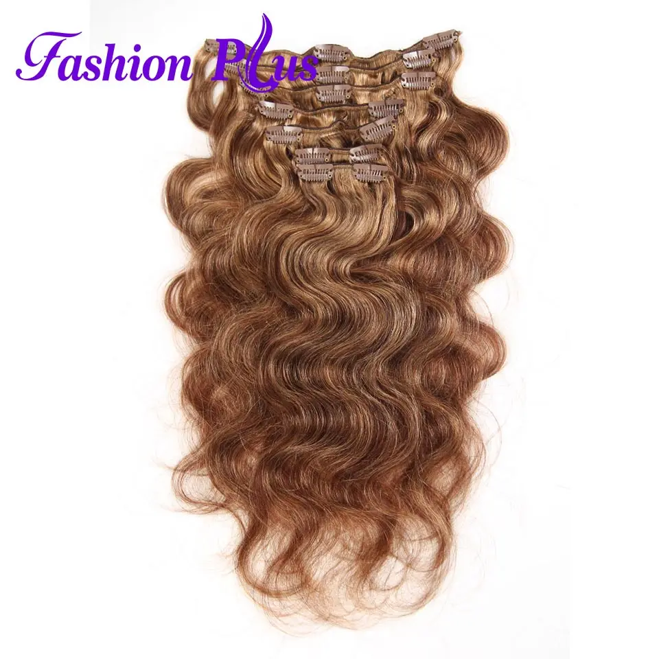 Cena Moda Plus klip w doczepy z ludzkich włosów 100% doczepy z ludzkich włosów remy 7 sztuk zestaw 120g włosy doczepiane Clip In dla kobiet