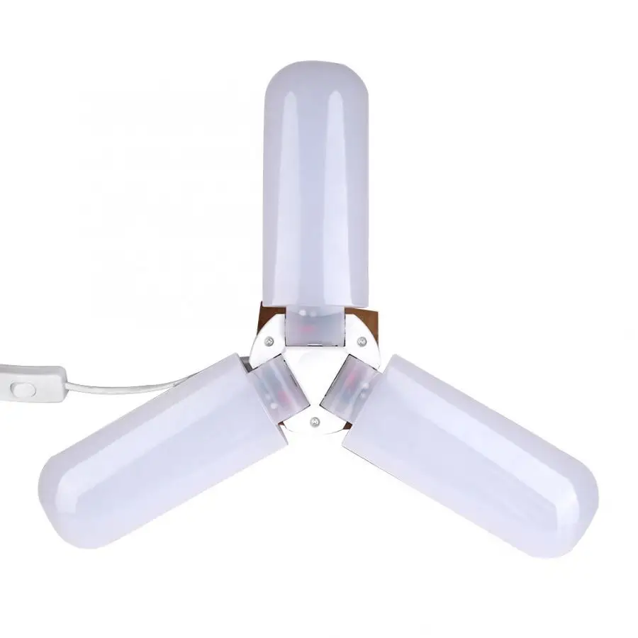 AC 220V 230V 240V 45W E27 Super Bright LED Ceiling Pendant Light Folding Fan Blade Lamp Home Energy Saving led lamp