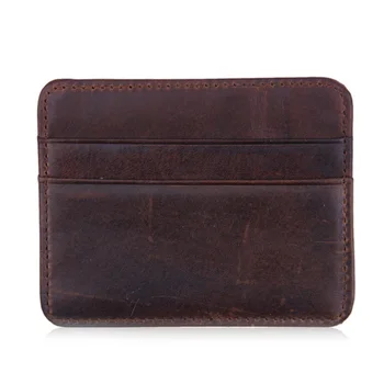 

Portable Men Slim Minimalist Front Pocket Wallet Soft Durable Leather Credit Card ID Holder 10 x 0. 2 x 8CM-B5