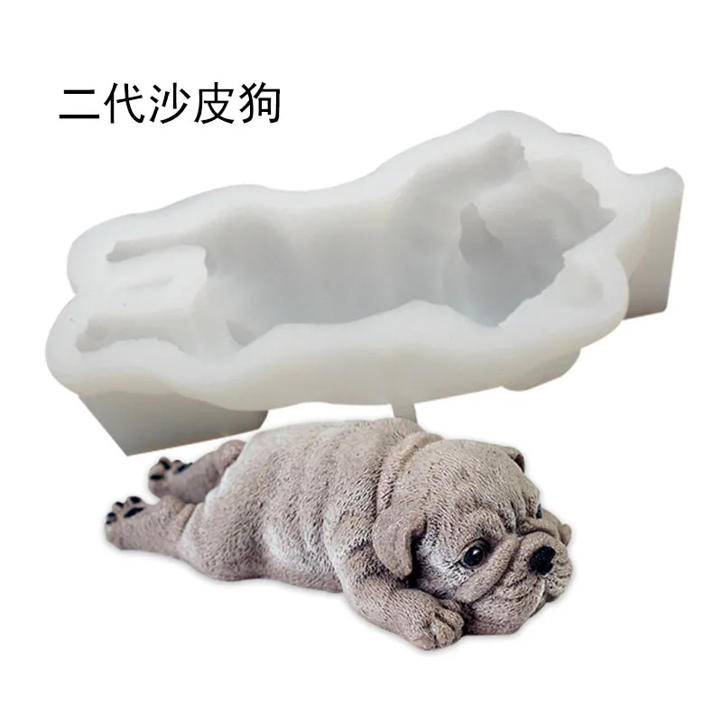 

3D Bulldog Mousse Cake Mold 3d Dog Ice Cream Chocolate Creative Baking Silicone Mold