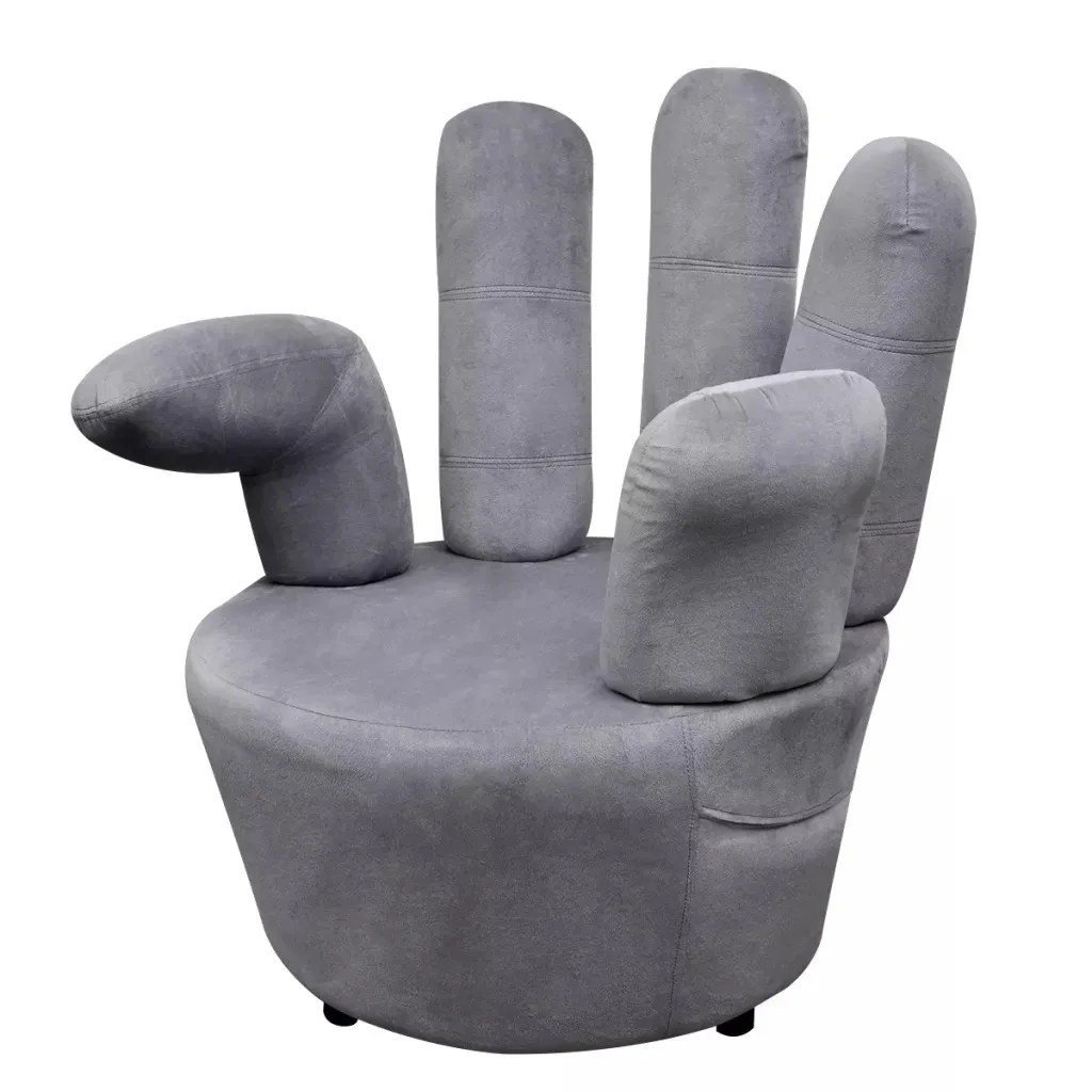 

vidaXL Chair in the shape of a hand Velvet Gray 241731