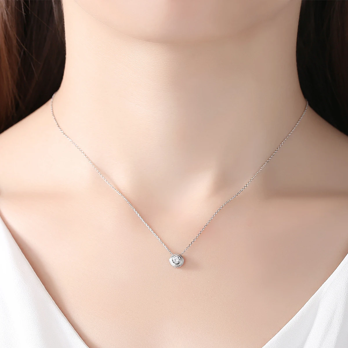 Gem&Time, натуральный Малахитовый круглый кулон, ожерелье, 925 пробы, серебряное ожерелье из циркона, ожерелье, хорошее ювелирное изделие, ожерелье, SN0137
