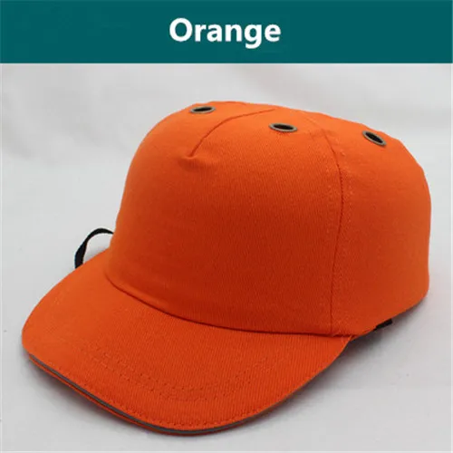 Orange Дышащий хлопок Bump cap безопасный шлем Рабочая защитная шляпа облегченные каски бейсбольный стиль для наружных работников - Цвет: Orange