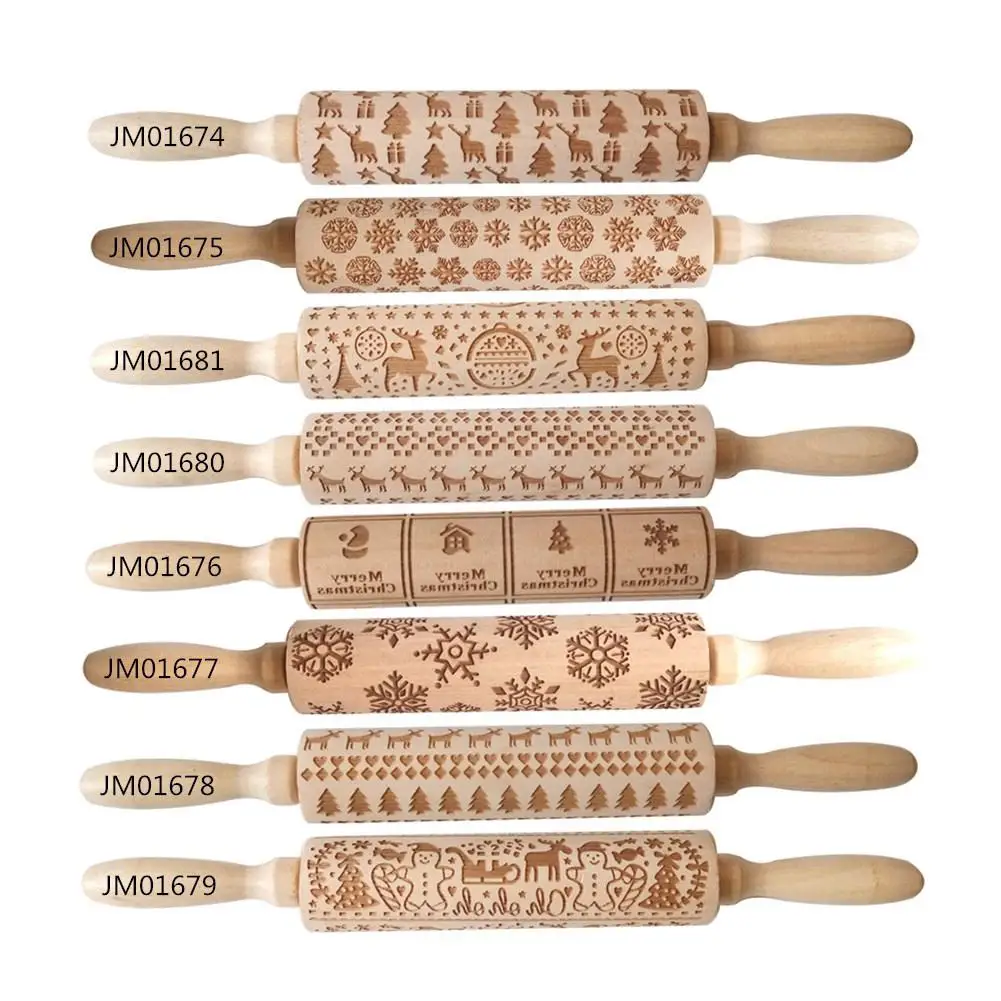 LanLan Рождественская деревянная елка/Лось/Снеговик тиснение скалка для кухни Печенье Кондитерские инструменты для выпечки